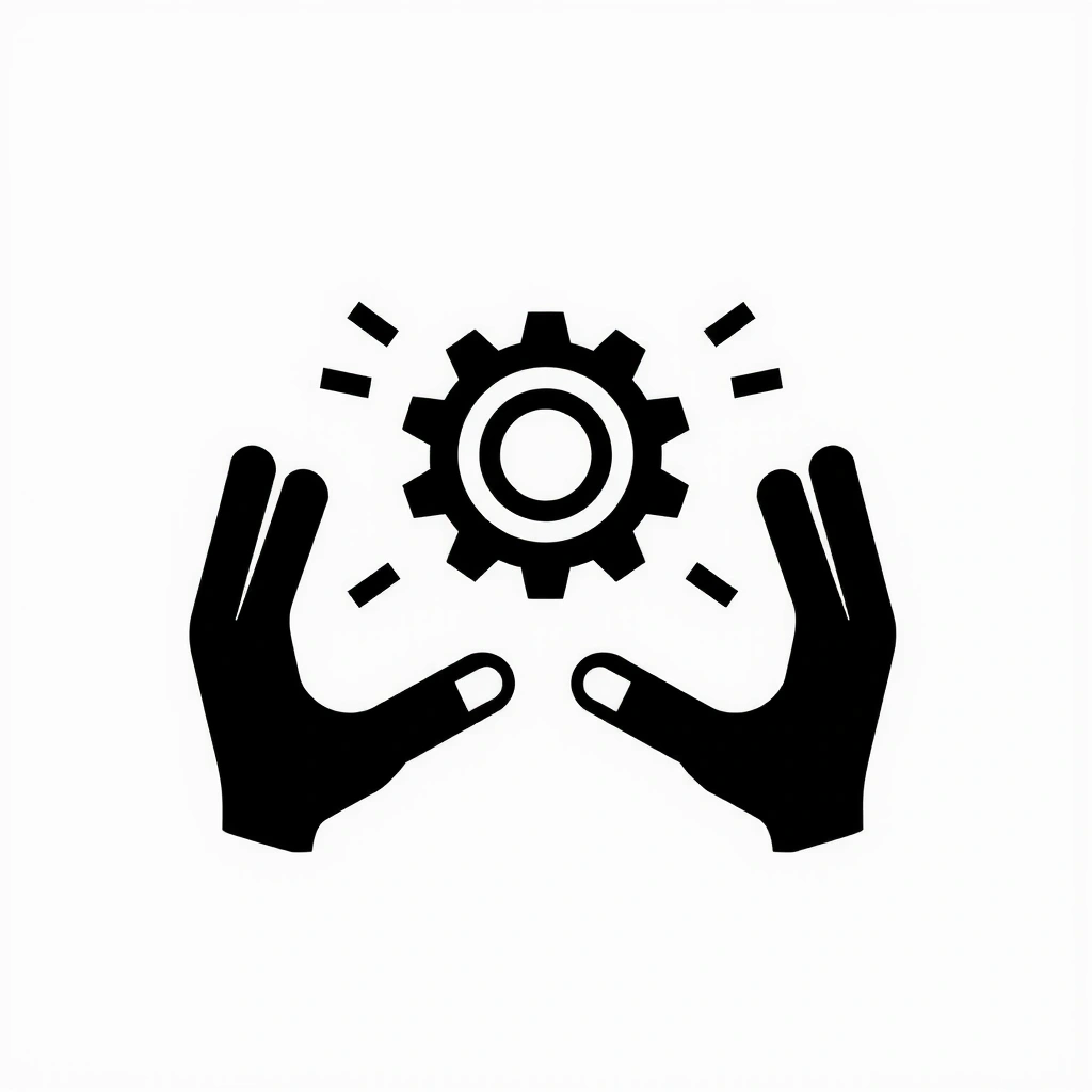 Icon representing collaboration: interlocking gears