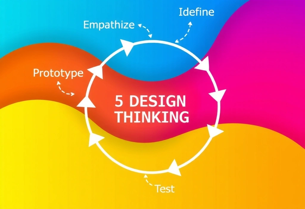 Illustration of the design thinking process stages