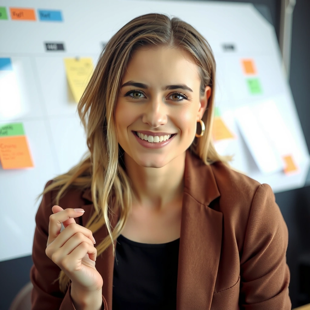 Professional headshot of an organized female project manager