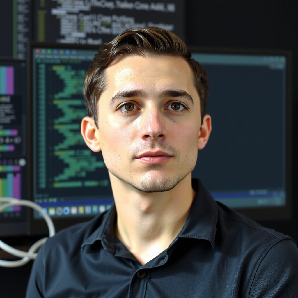 Professional headshot of a sharp male lead developer