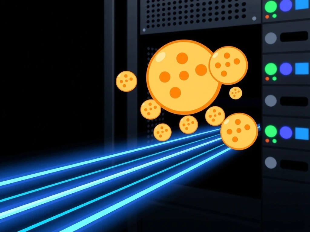 Digital cookies on a server rack