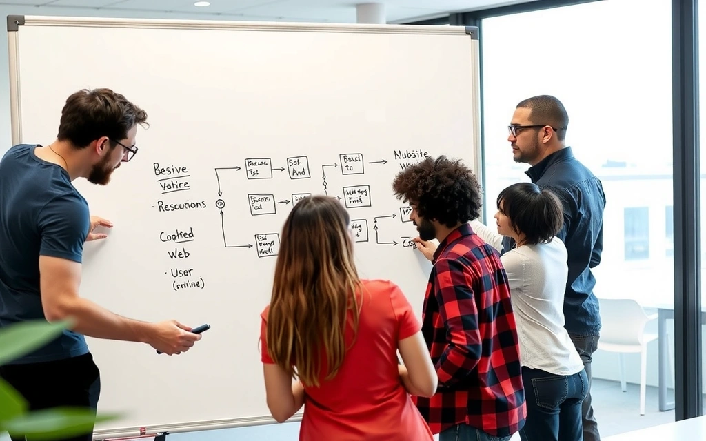 Team collaborating on a project workflow